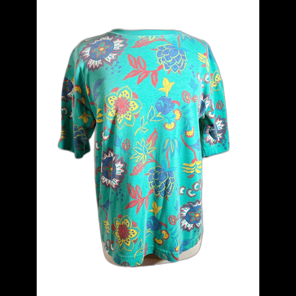 Middlebrook Park Blouse Size M 80's Vintage Cottagecore Floral Green Blouse